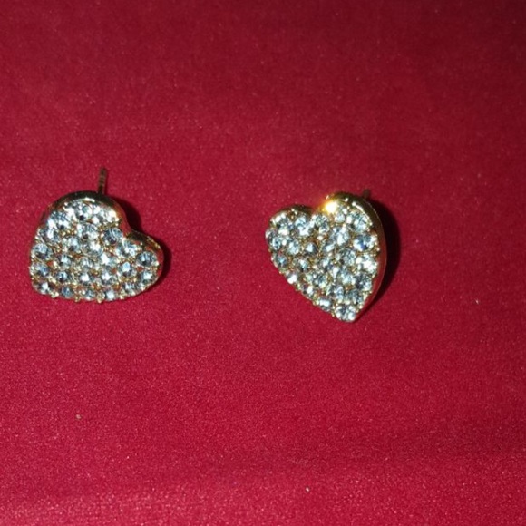 ELEGANT ROSE/GOLD 3PC CRYSTAL LOVE PUFF HEART NECKLACE BRACELET &EARRING 18Kg.p. - Picture 9 of 16